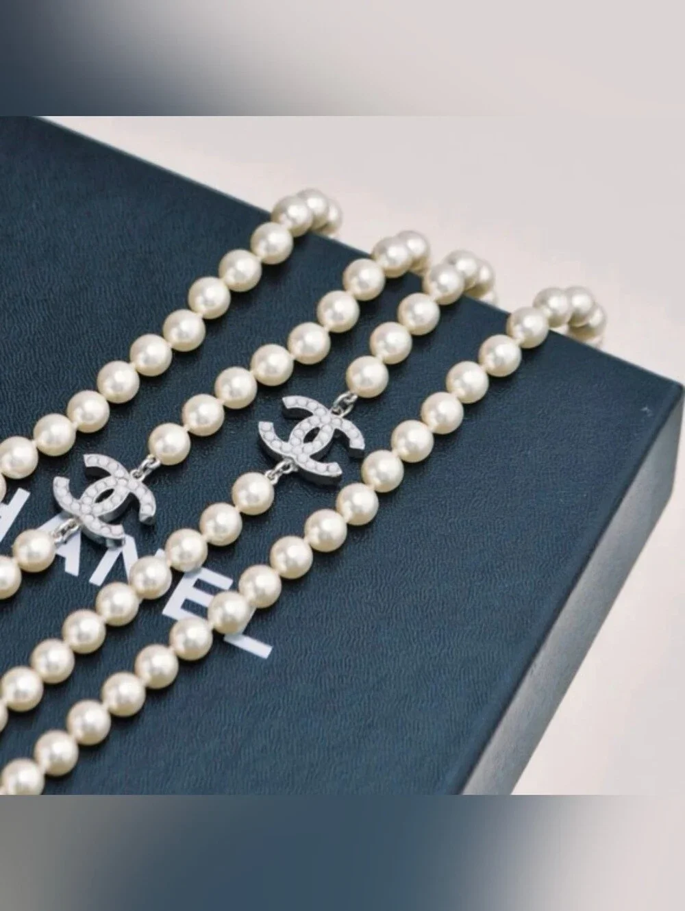 CHANEL Graduated Long CC Pearl Necklace - Classic Beaded Strand